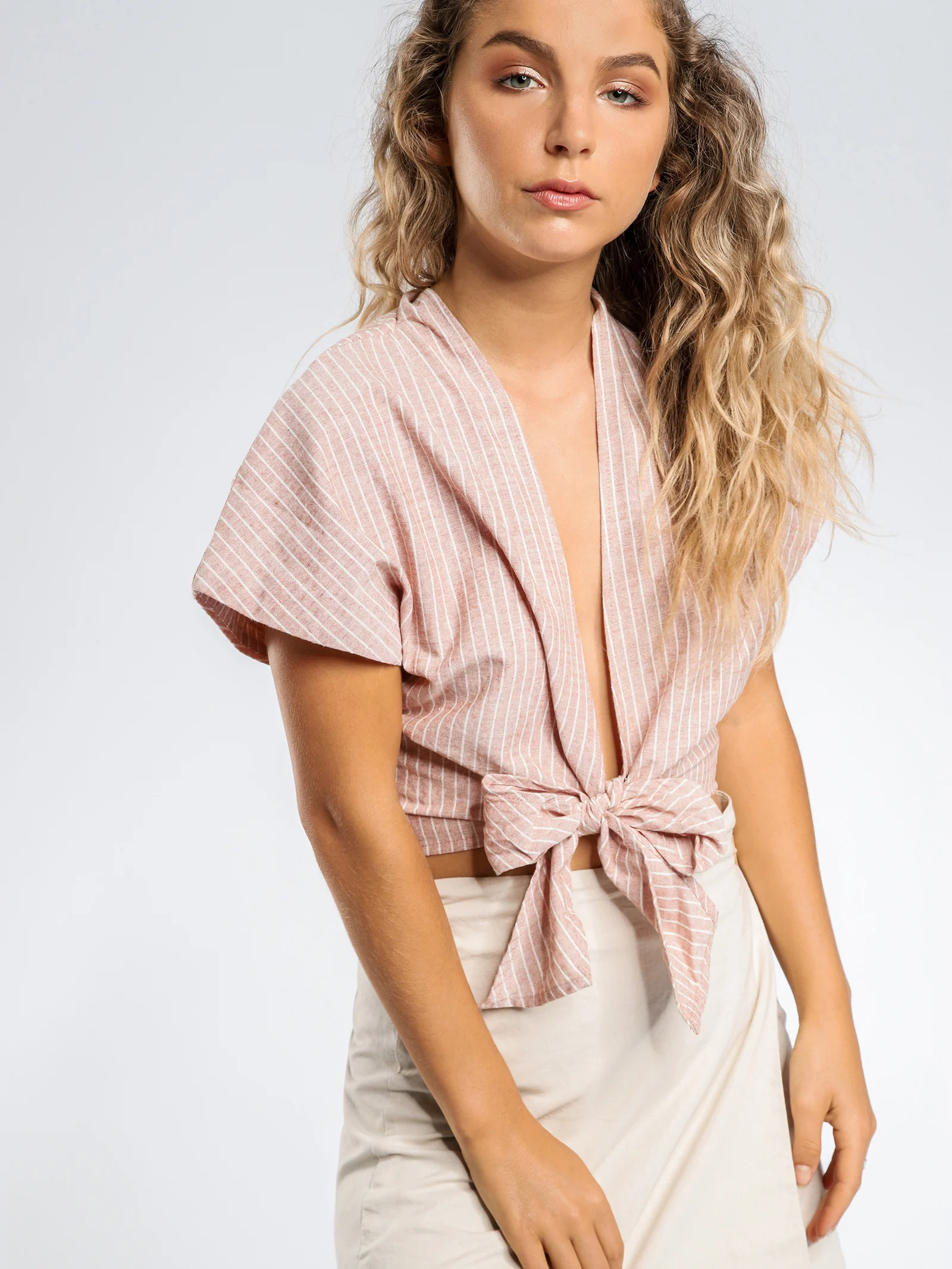 Medina Tie Front Top