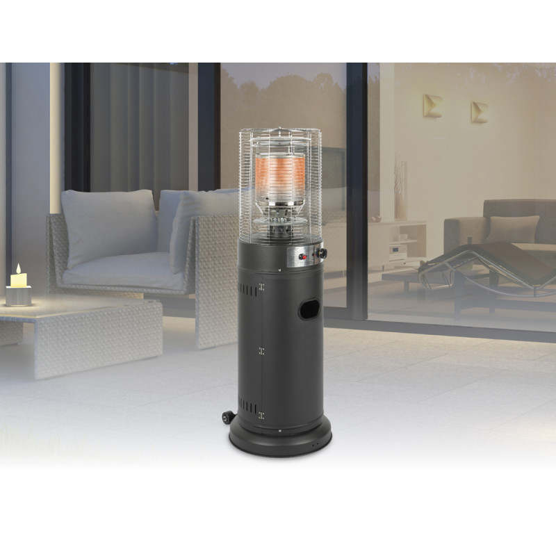 Chauffage de terrasse au gaz noir 11 kW PRACTO GARDEN