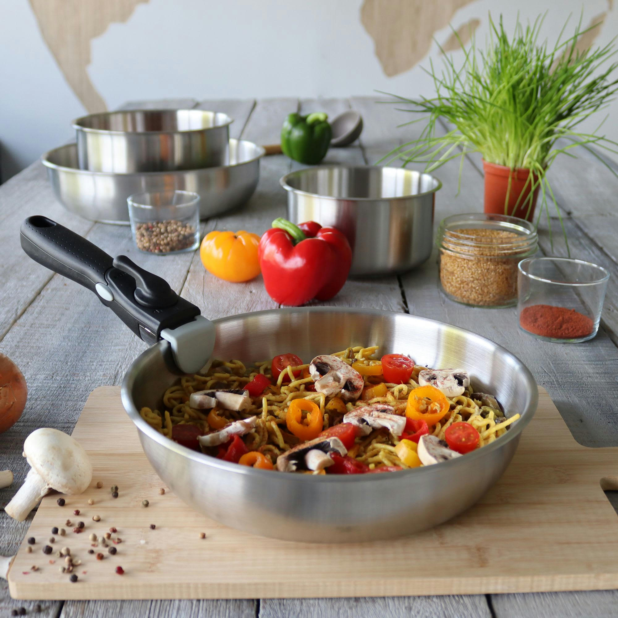 IRIS INOX - Poêle amovible en inox Ø20cm - compatible induction