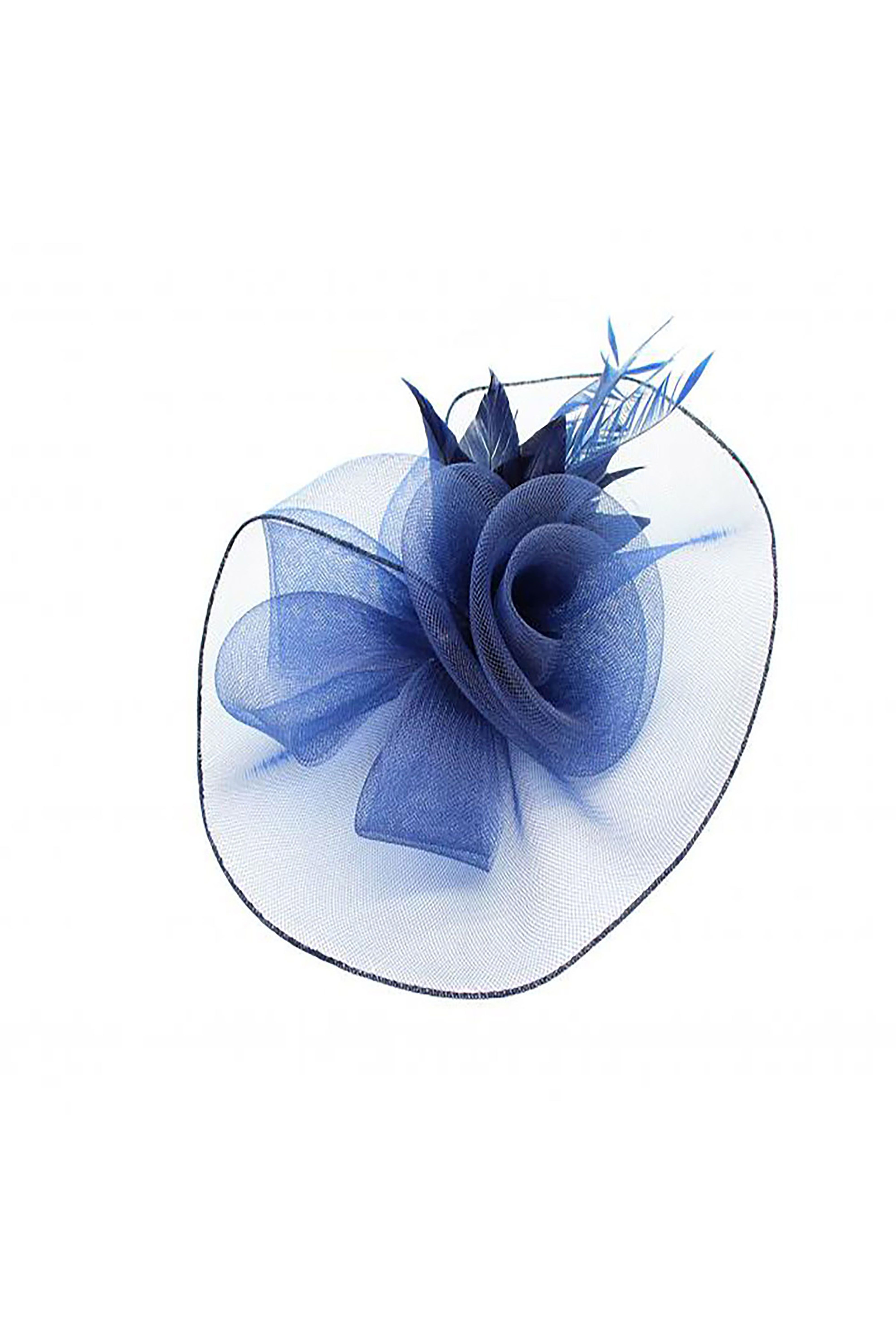 Vellin Curly Sinamay Fascinator with Feather Flower