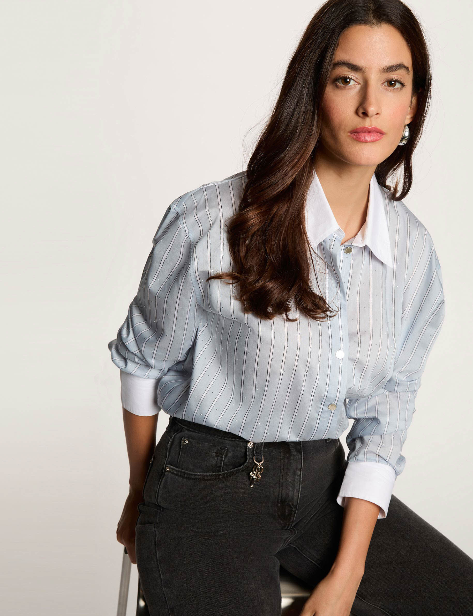 Striped Oversized Shirt Multicolor Women