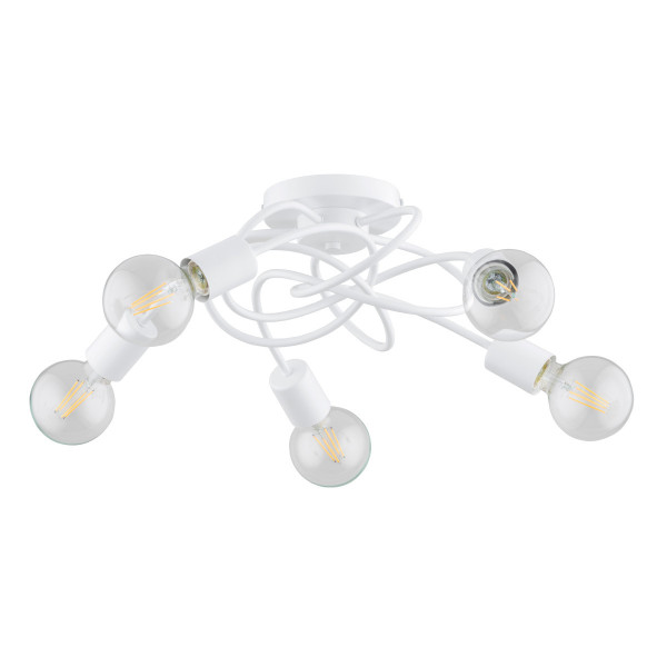 Lampa sufitowa biała MAXIS 5xE27x15W wym: 20x51x51 cm Alfa