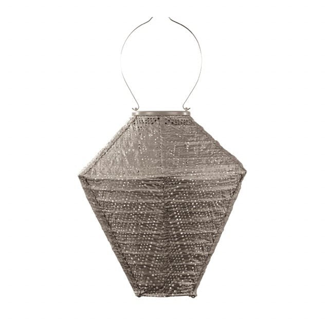 Lumiz solar lampion - ikat diamond - 28 cm - taupe