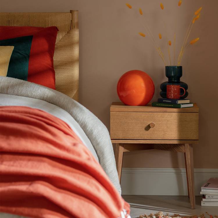 Habitat Kirk Oak 1 Drawer Set of 2 Bedside Table - Natural