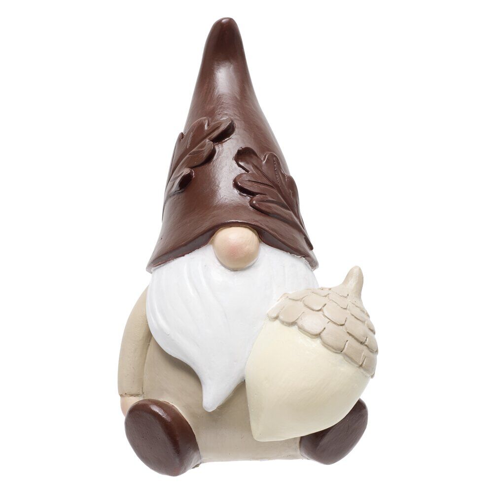 Gnome à poser thème automne en résine 9,5x8,5xH75cm (3 modèles)