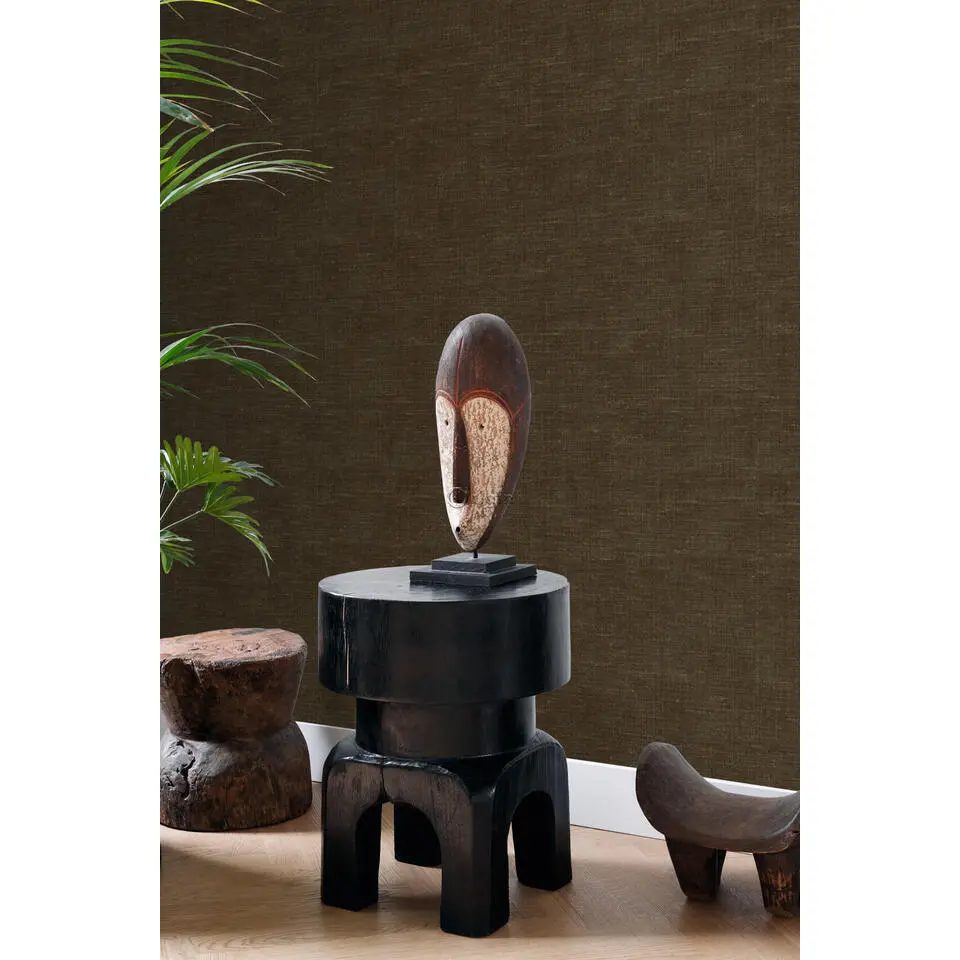 Origin Wallcoverings behang linnenstructuur bruin - 53 cm x 10.05 m