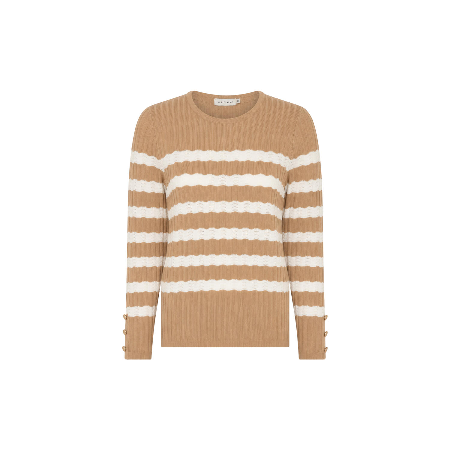 BBJumper BBEcoveroAutStripeK, camel/offw