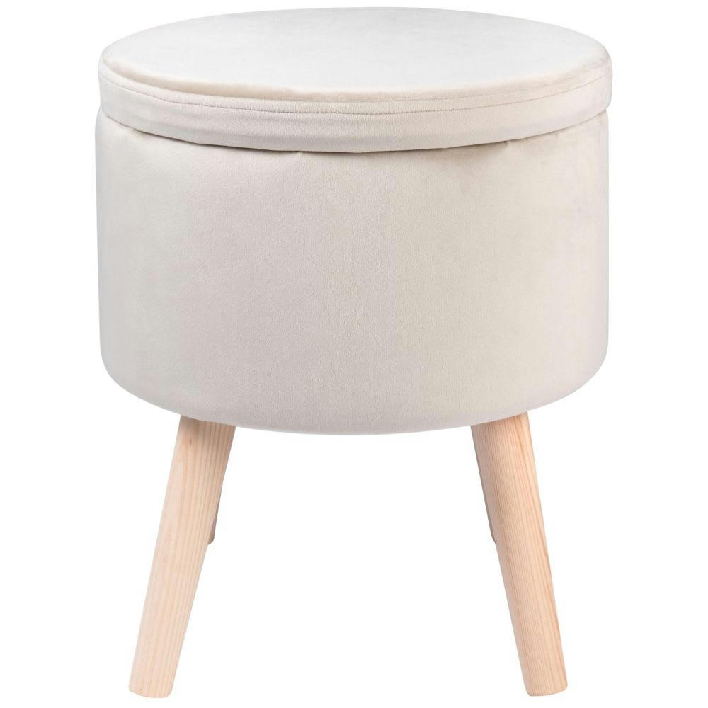 - Tabouret coffre gris