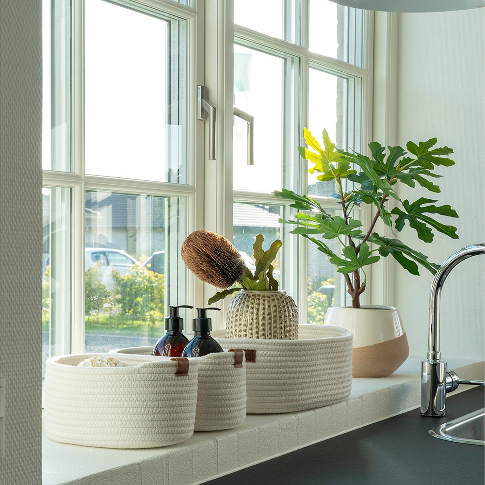 Artichok Jalesa katoenen manden wit - set van 3