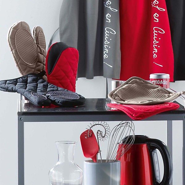 Manique de cuisine avec protection silicone Cuistot Rouge