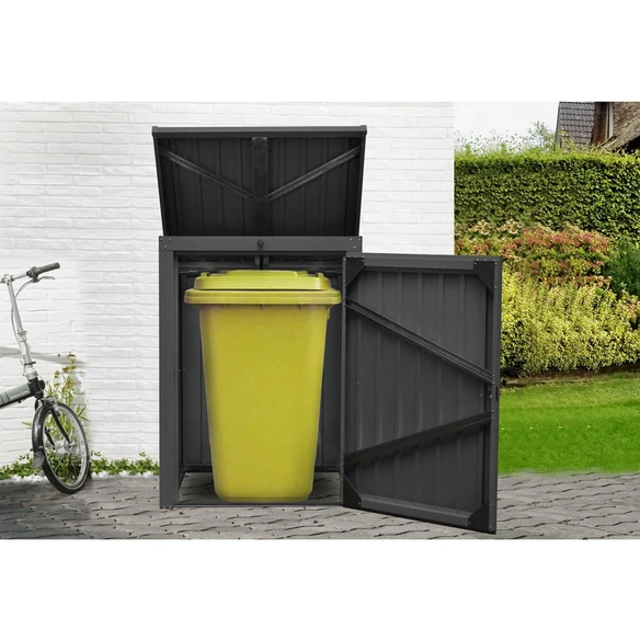 Mülltonnenbox, aus Stahlblech, 104x134x101cm (BxHxT), 240 Liter