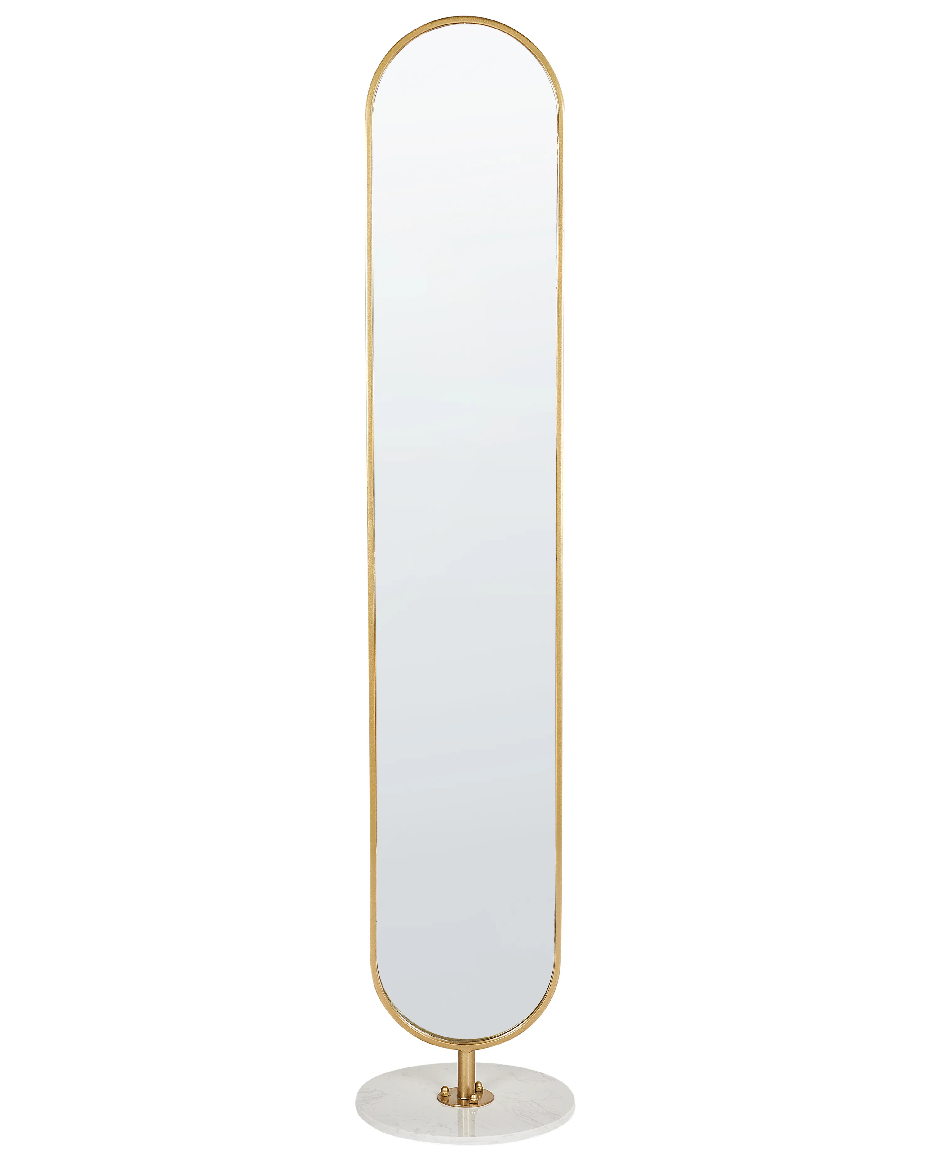 Coat Stand with Mirror MOODY 170 cm Metal Gold
