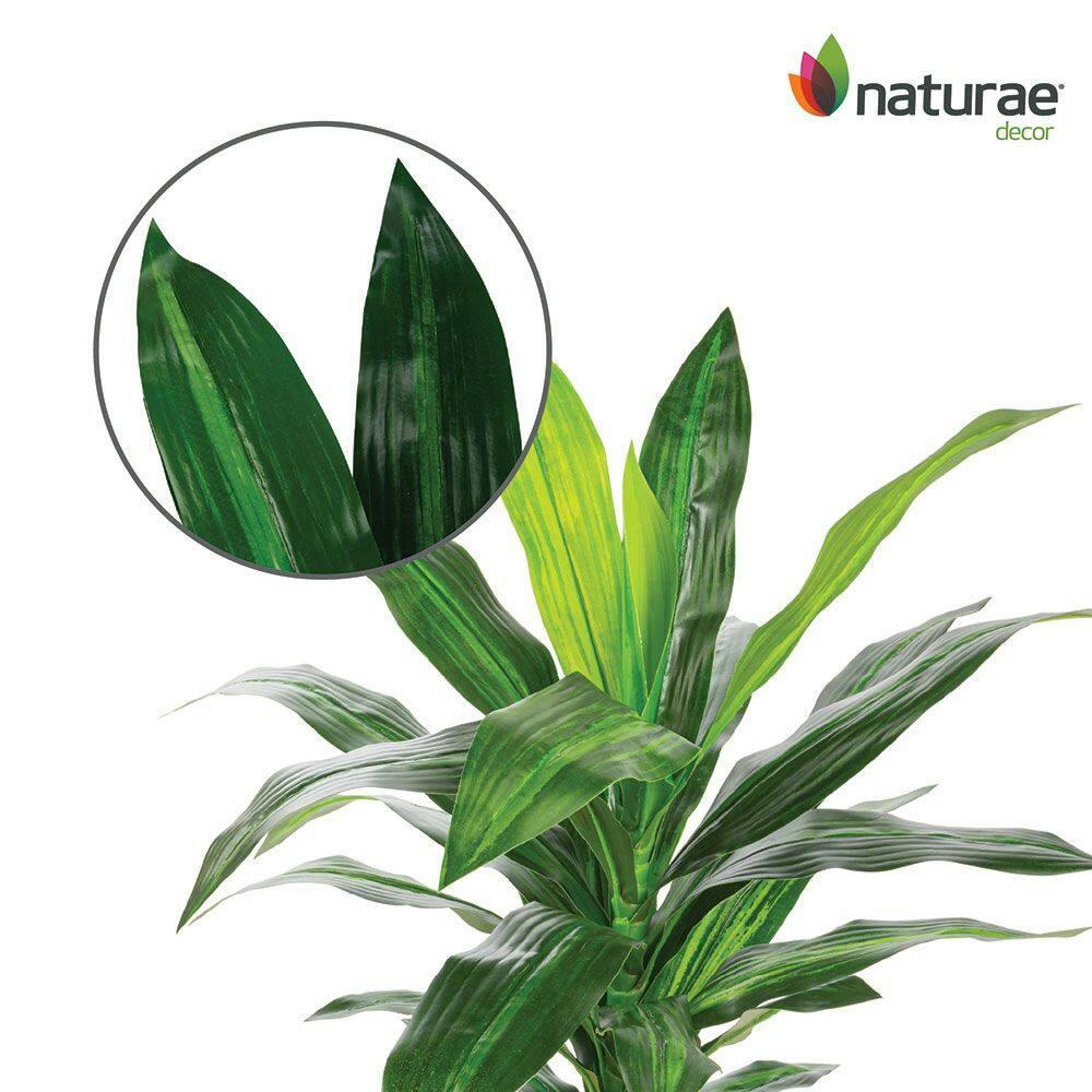 Naturae Décor Artificial Indoor Dracaena Plant in Black Pot, 25-in