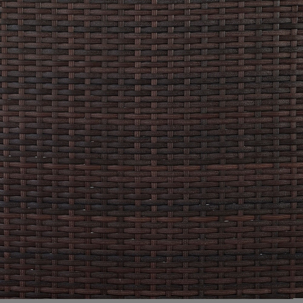 Crosley Catalina Outdoor Brown Wicker Glass Top Round Coffee Table