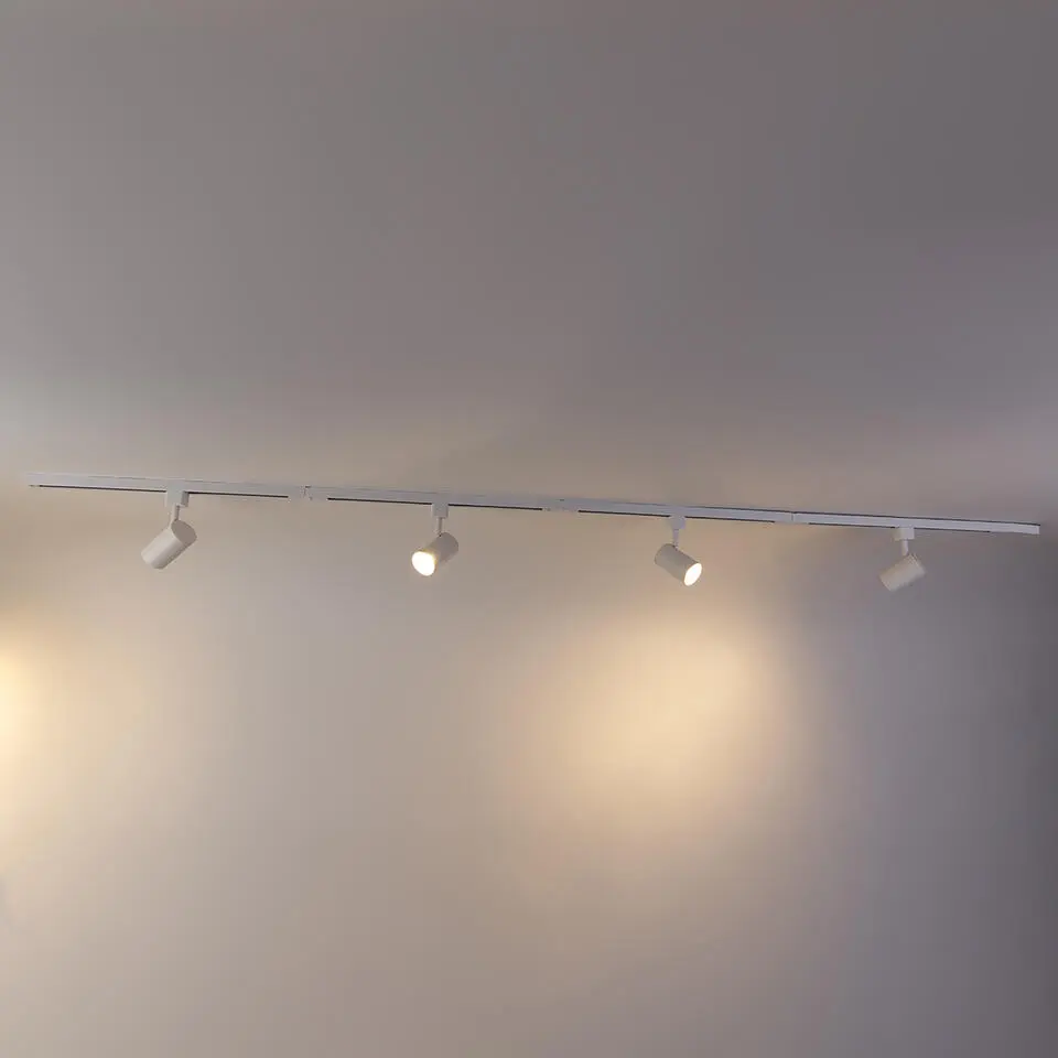 Qazqa railverlichting set iconic yade wit gu10