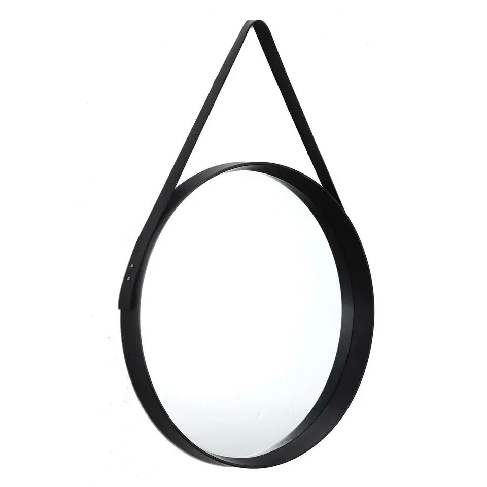 Home Deco Factory Ronde wandspiegel Soho Barber - zwart - D50cm