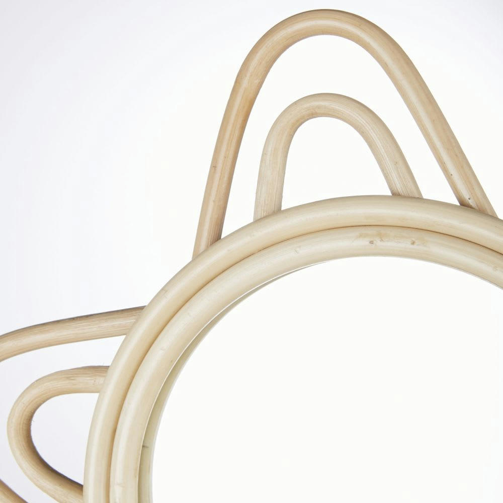 ORIANA - Miroir étoile en rotin beige 35x34