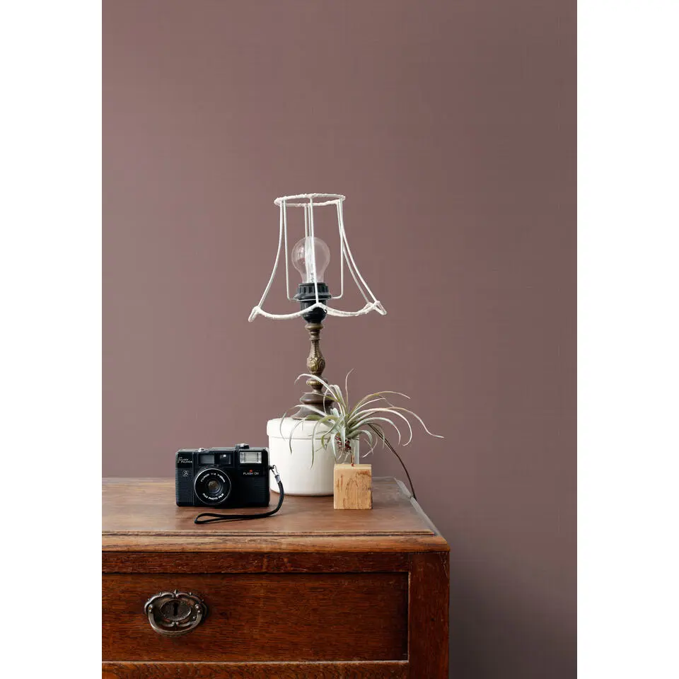 ESTAhome behang linnenstructuur mauve paars - 53 cm x 10.05 m