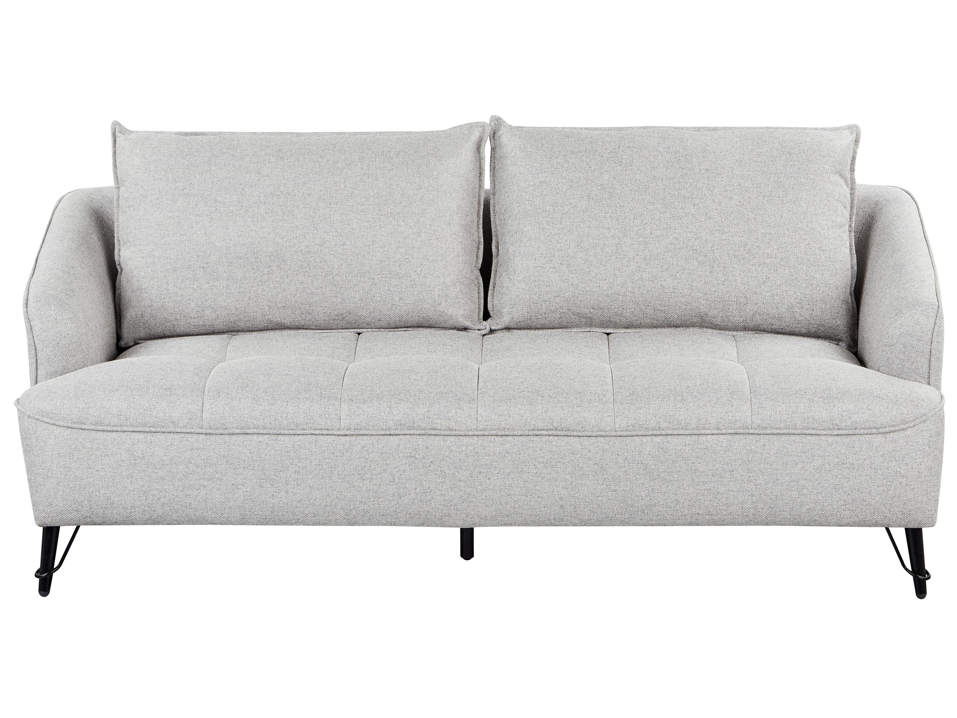 Sofa 2 Seater HOBRO Fabric Light Grey