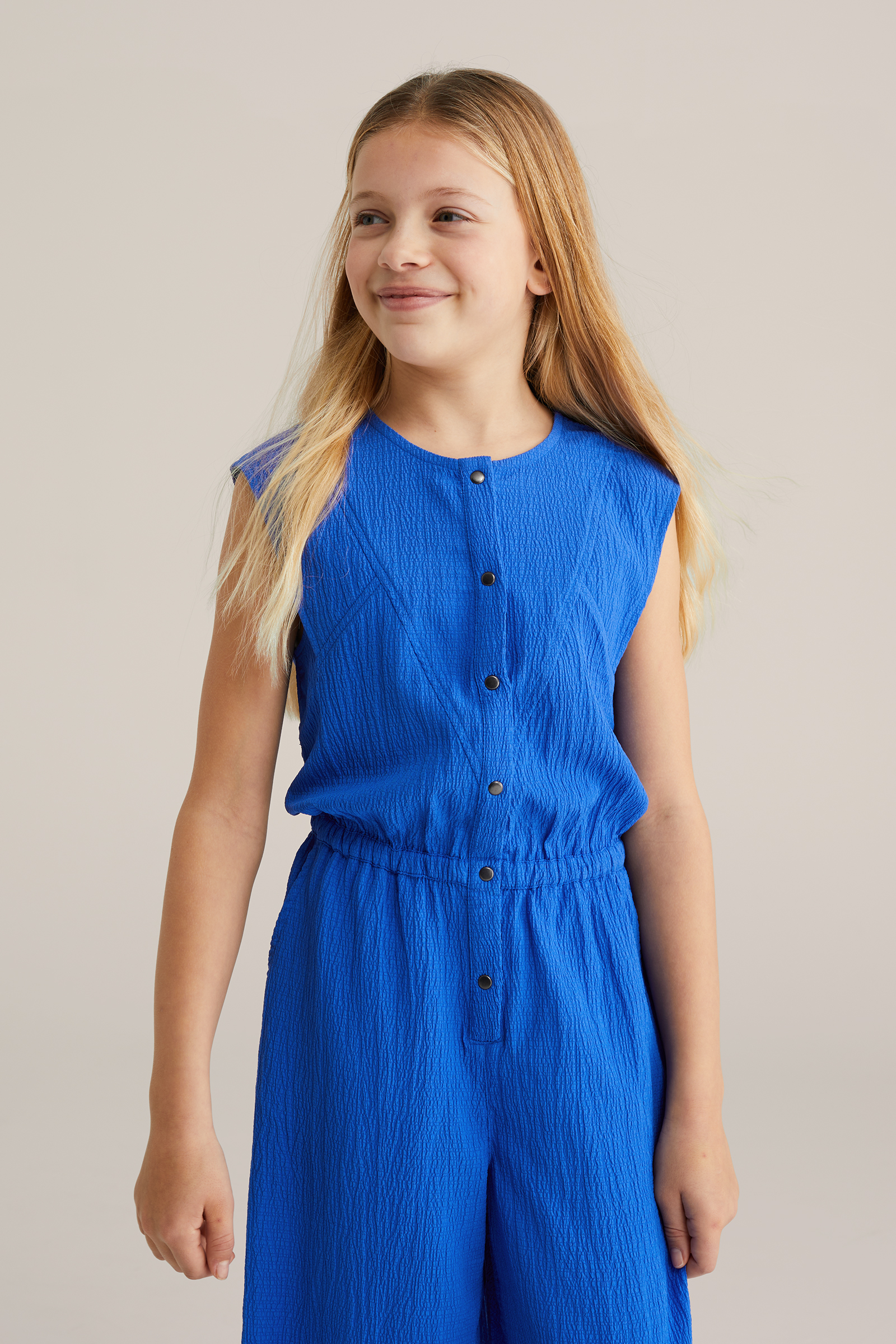 Meisjes jumpsuit met structuur