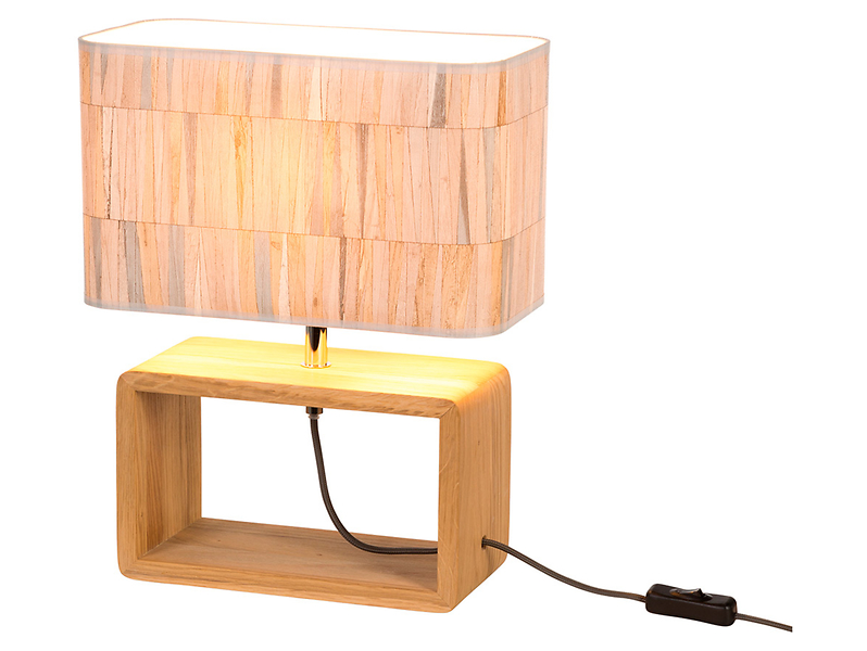 Lampa stołowa Cadre Malo 38 cm drewniana brązowa