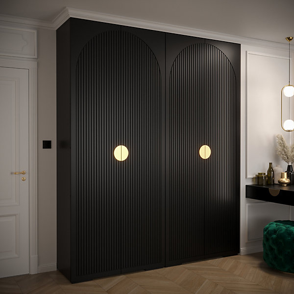 Armoire Manhattan Ryfel 1 a portes battantes H. 236,7 x L. 200 x P. 47, 4 portes