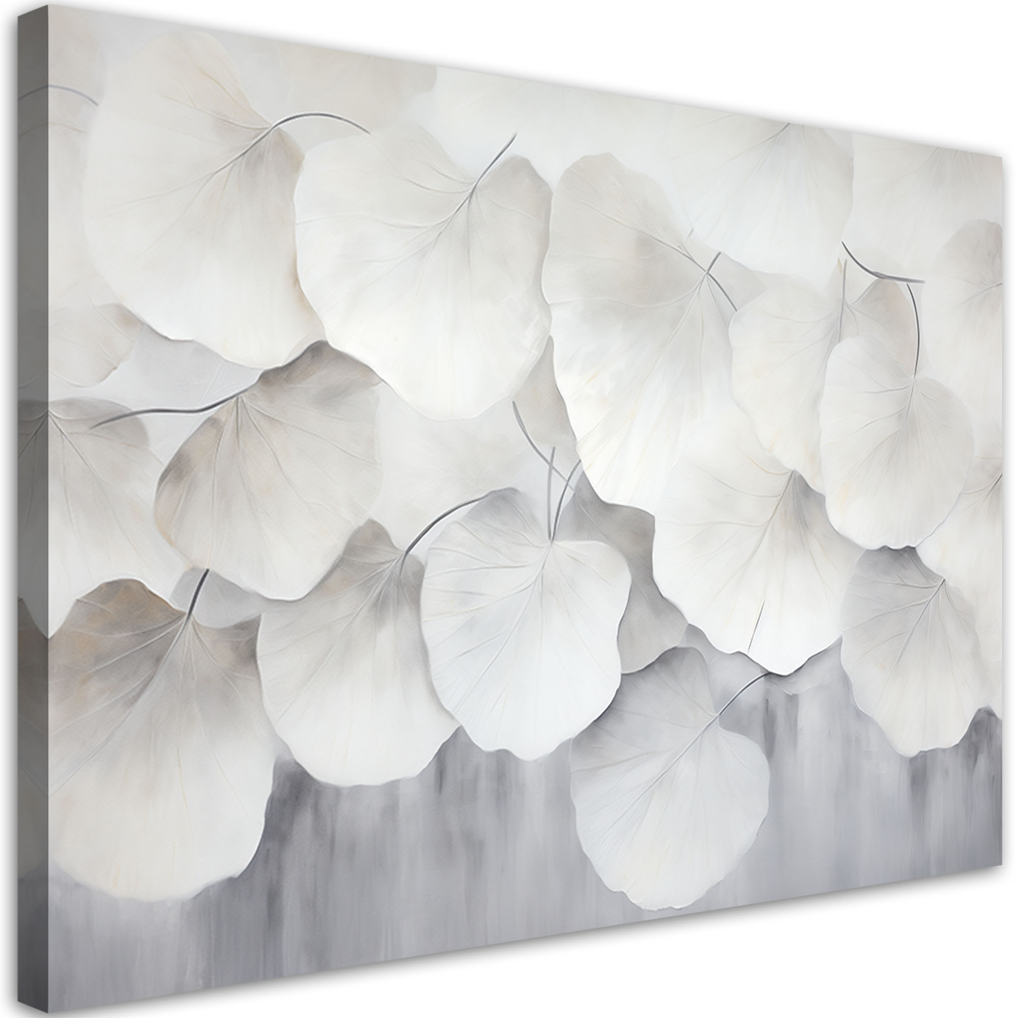 Obraz do salonu sypialni, Beżowe liście miłorzębu natura beton boho 60x40