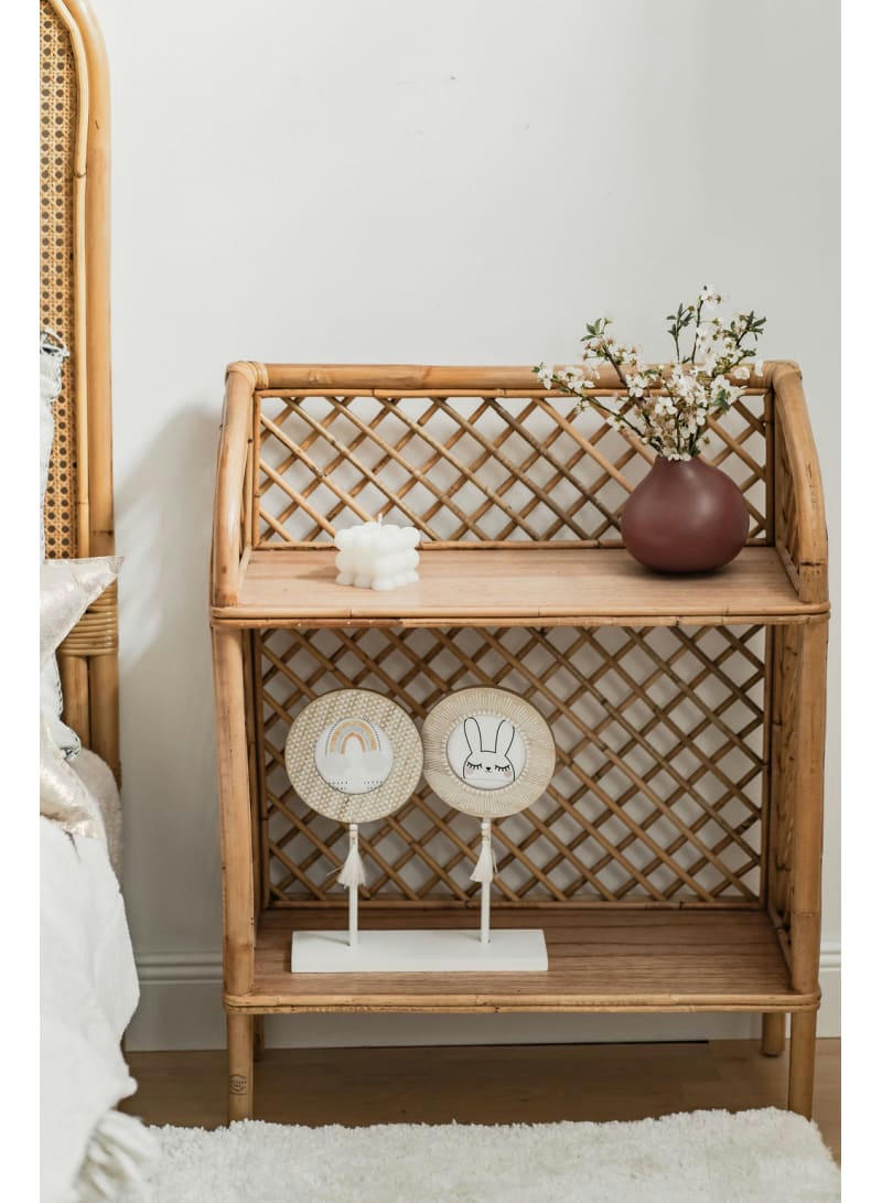 JAHE - Petite Bibliothèque en rotin naturel