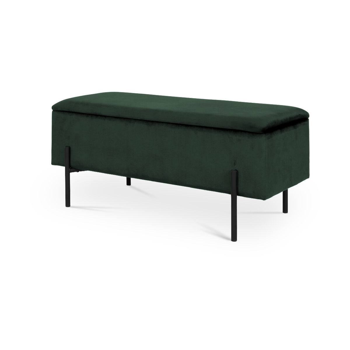Artichok Marlou velvet bankje met opbergruimte donkergroen - 95 x 46 cm