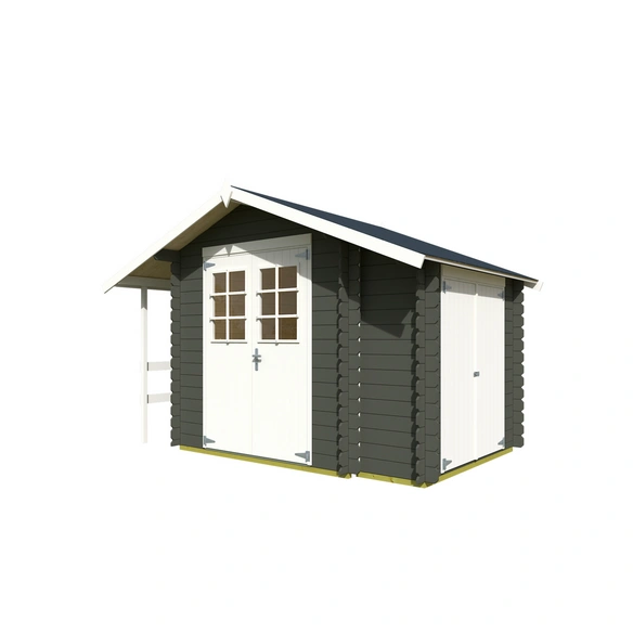 Gartenhaus »Vilano«, BxHxT: 352,5 x 228 x 200 cm, (Außenmaß inkl. Dachüberstand), grüngrau