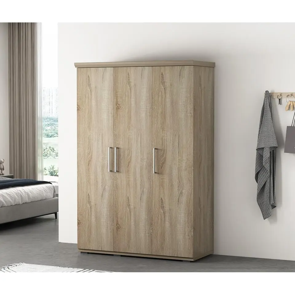 Interiax Kledingkast 'Mila' - Sonoma Eik - 3 Deurs - 183x120x52cm