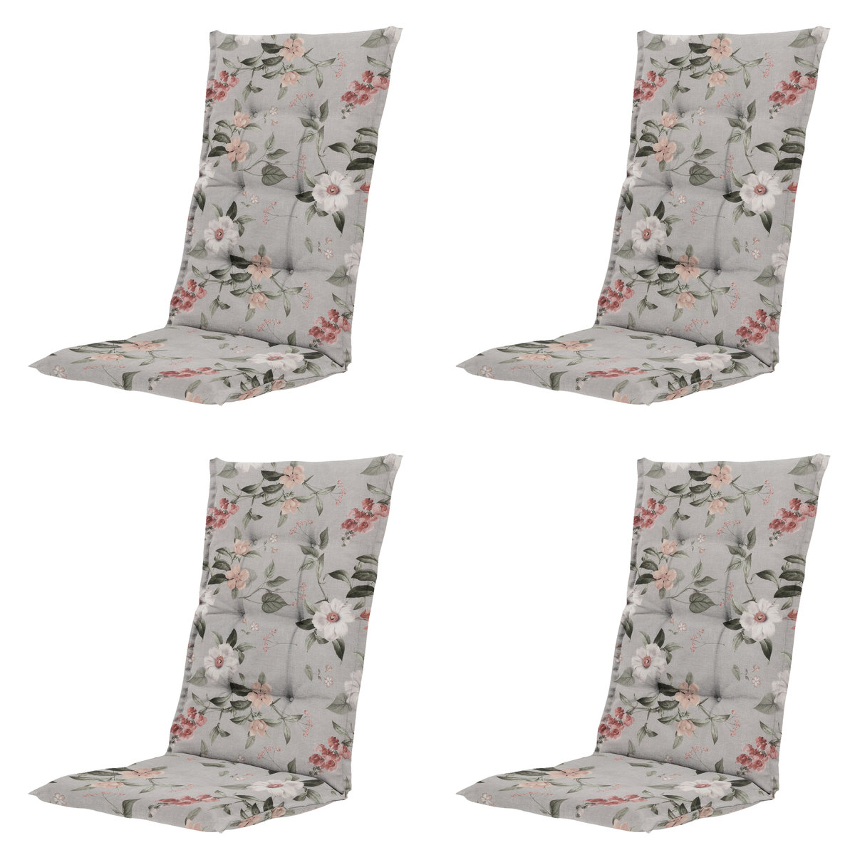 Madison tuinstoelkussen hoge rug Julliete - multikleur - 123x50x5cm - set van 4