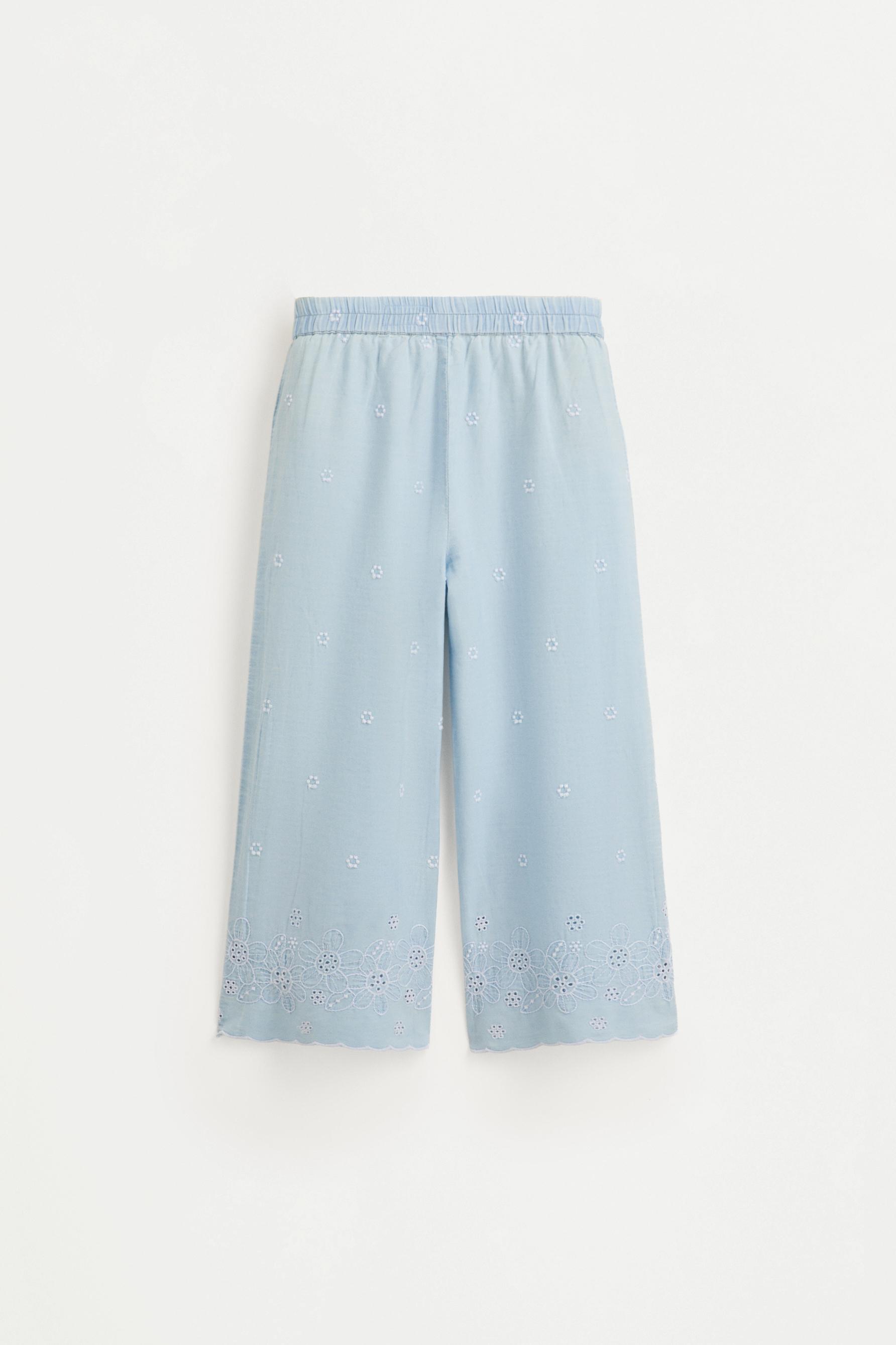 Pantalón denim ligero bordado