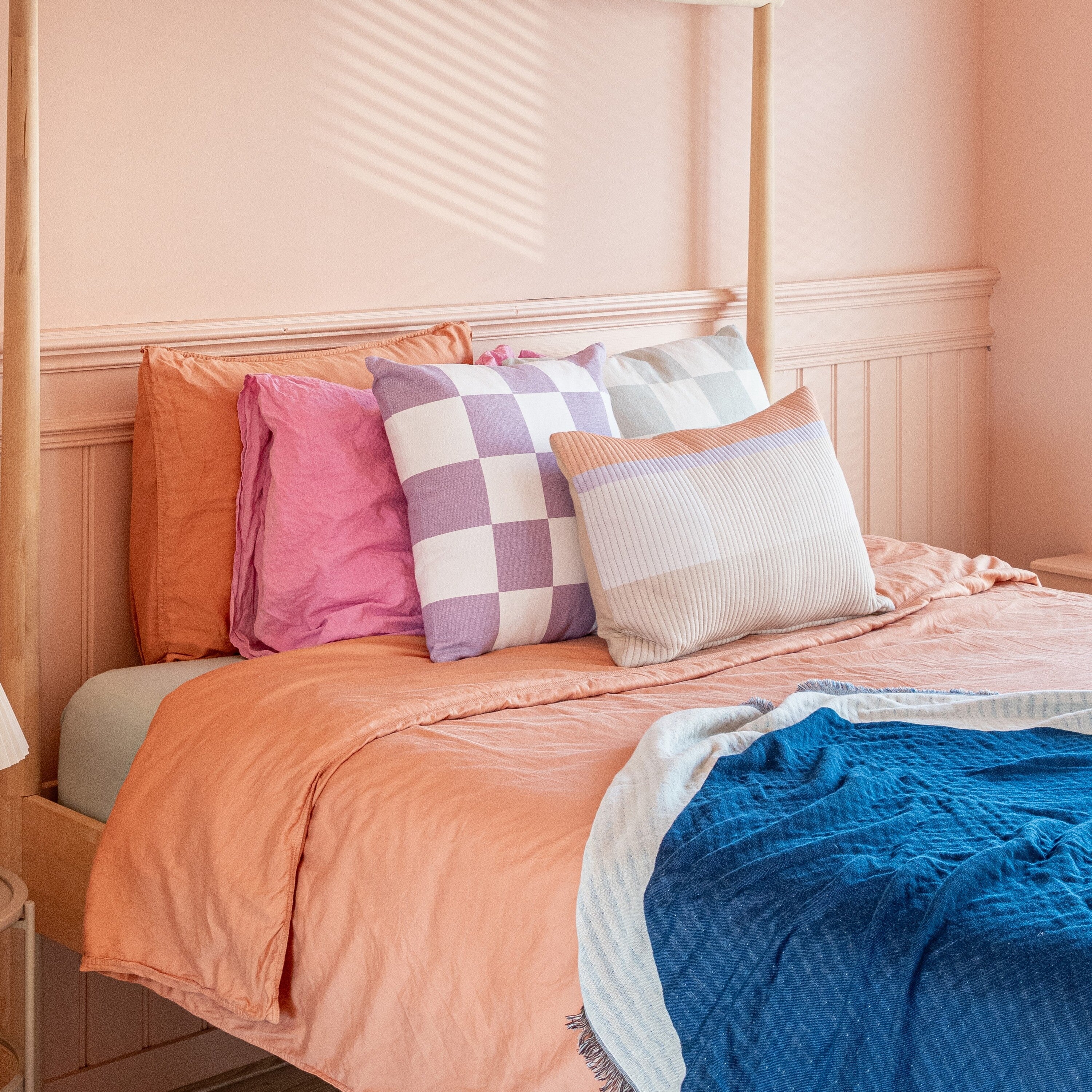 by fonQ Check Sierkussen 50 x 50 cm - Lavendel