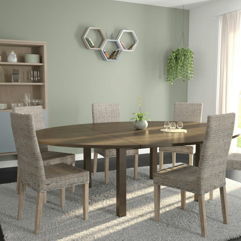 ZICAVO - Chaise en rotin tressé blanc