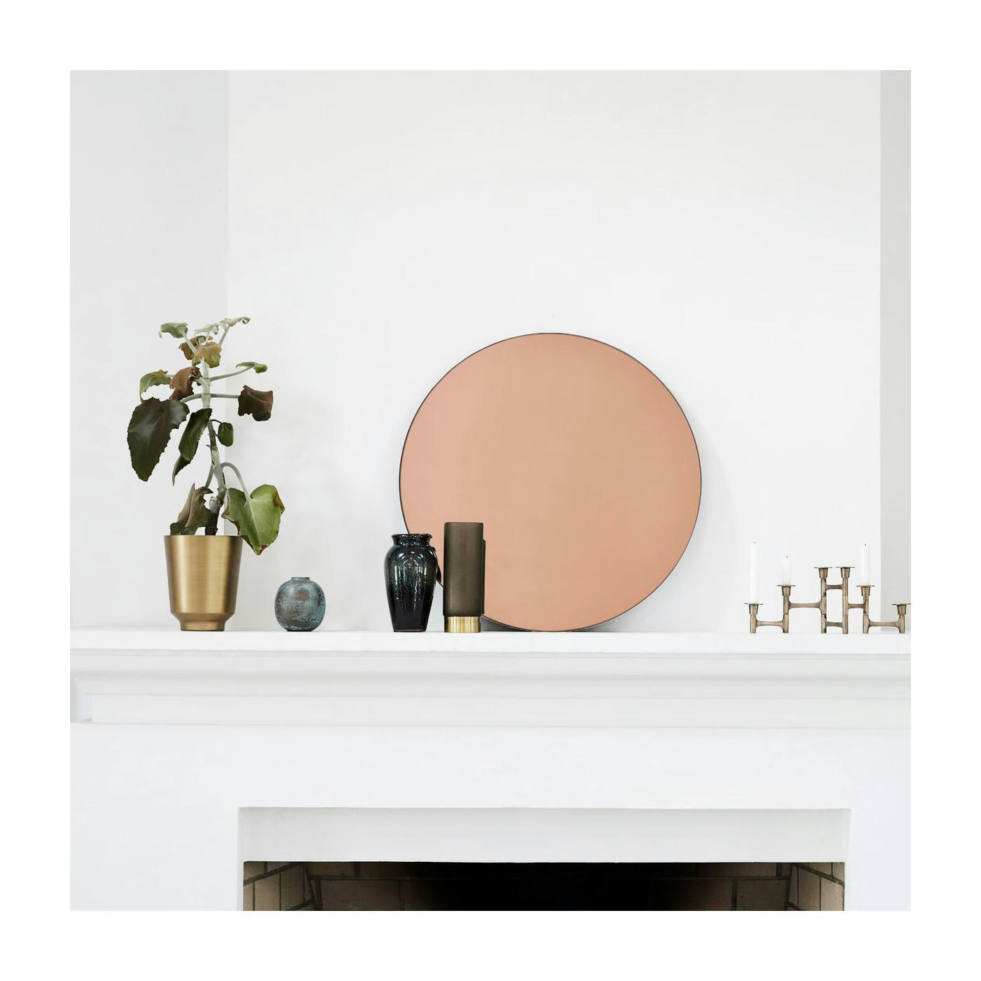 WALLS - Miroir rond teinté rose D50