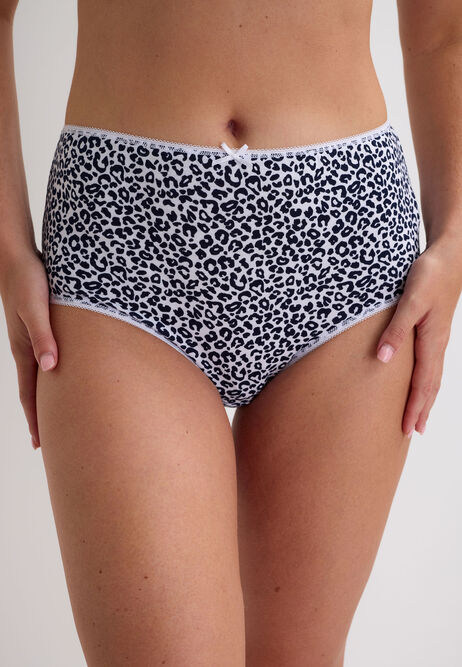 Womens 4pk Navy Animal Print Full Briefs