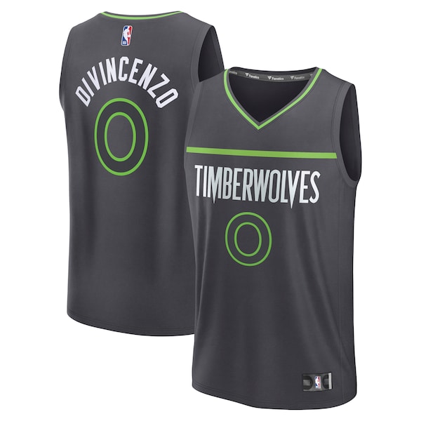 Donte DiVincenzo Minnesota Timberwolves  Fast Break Replica Player Jersey - Statement Edition - Charcoal