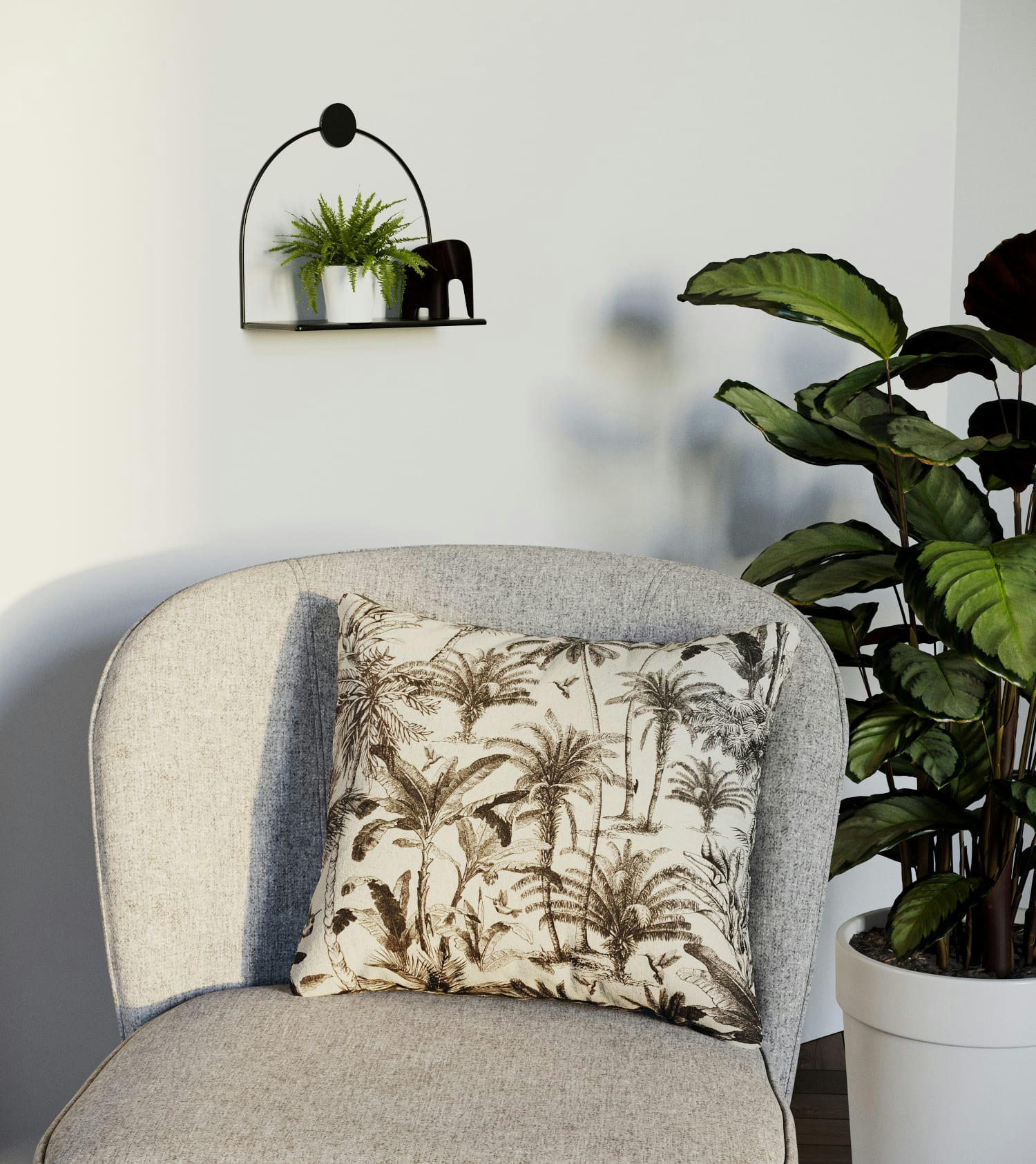 PALM TREE - Coussin carré déhoussable 40x40cm