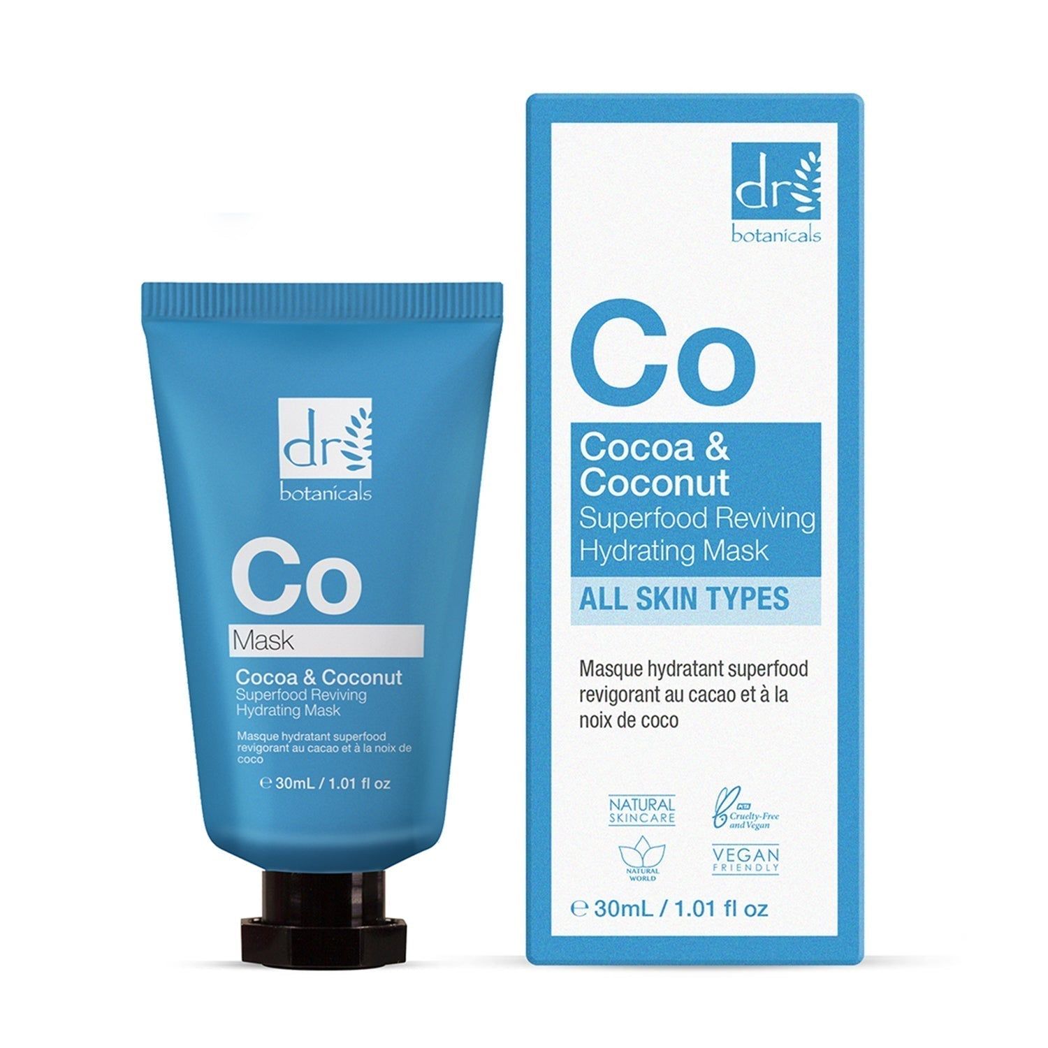 Dr. Botanicals Cocoa & Coconut Superfood Reviving Hydrating Mask 30ml x 2 Duo Set