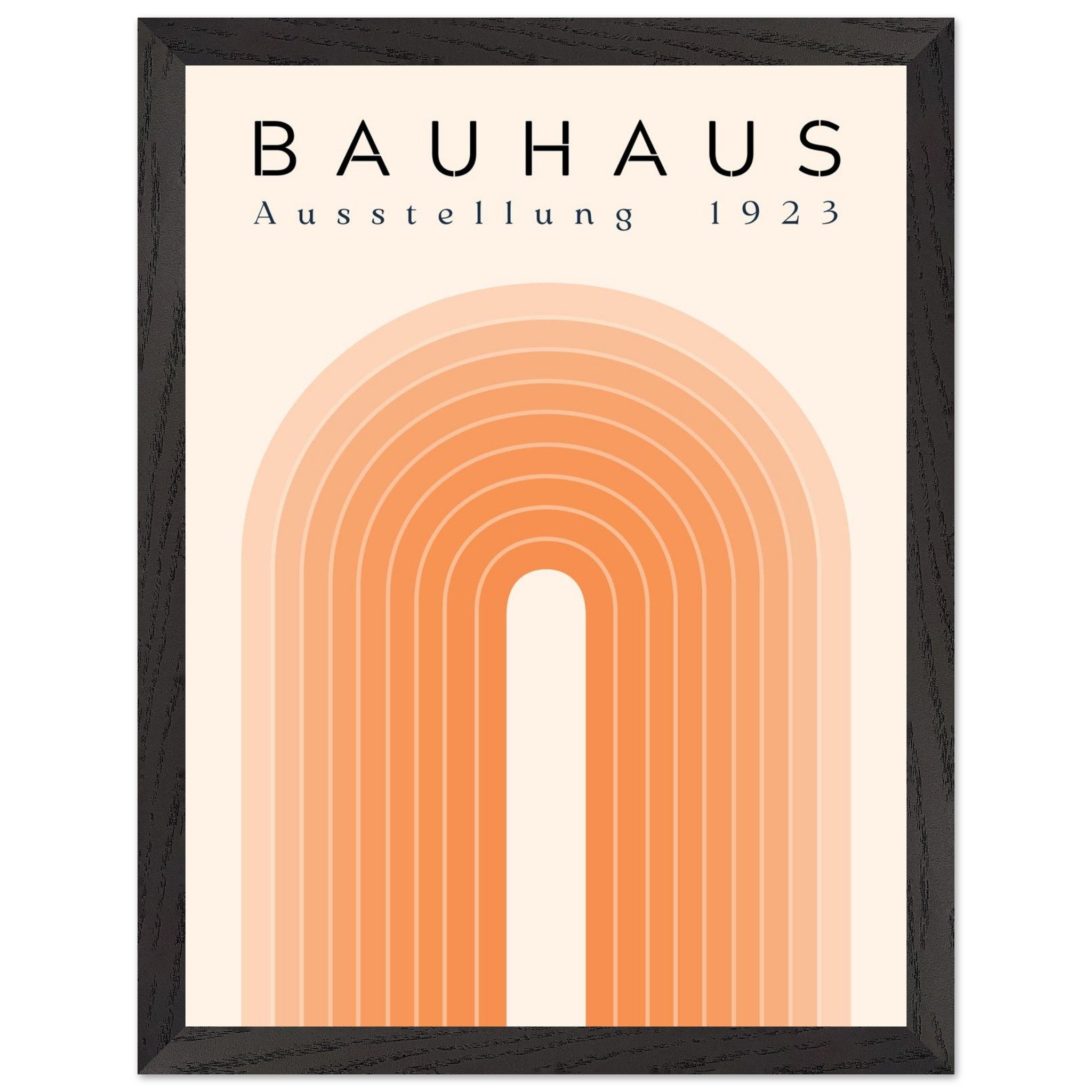 Artfulprints Poster met Lijst Bauhaus - Orange rainbow  - 30x40 cm - Oranje