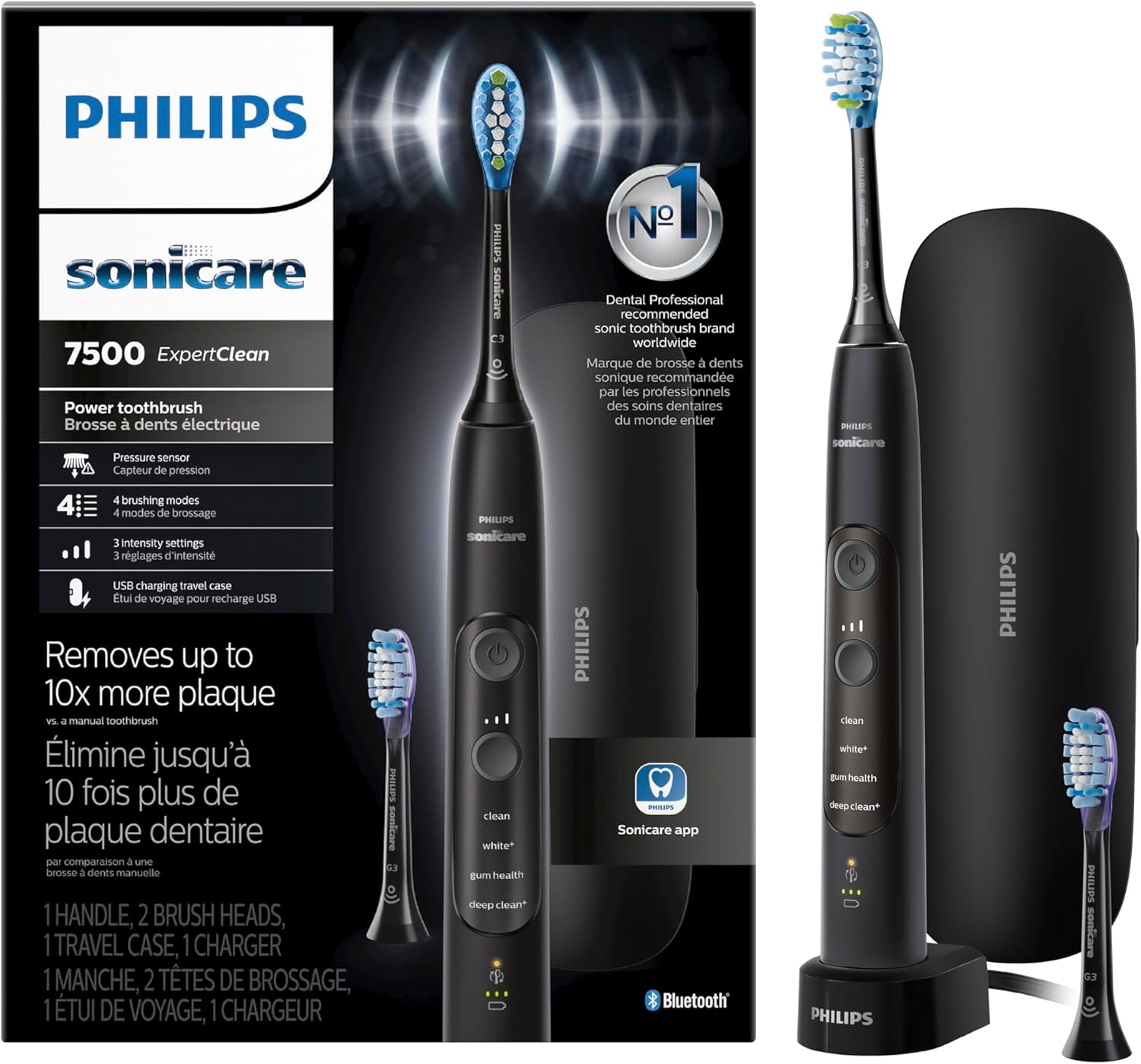 Philips Sonicare ExpertClean 7500, Rechargeable Electric Power Toothbrush