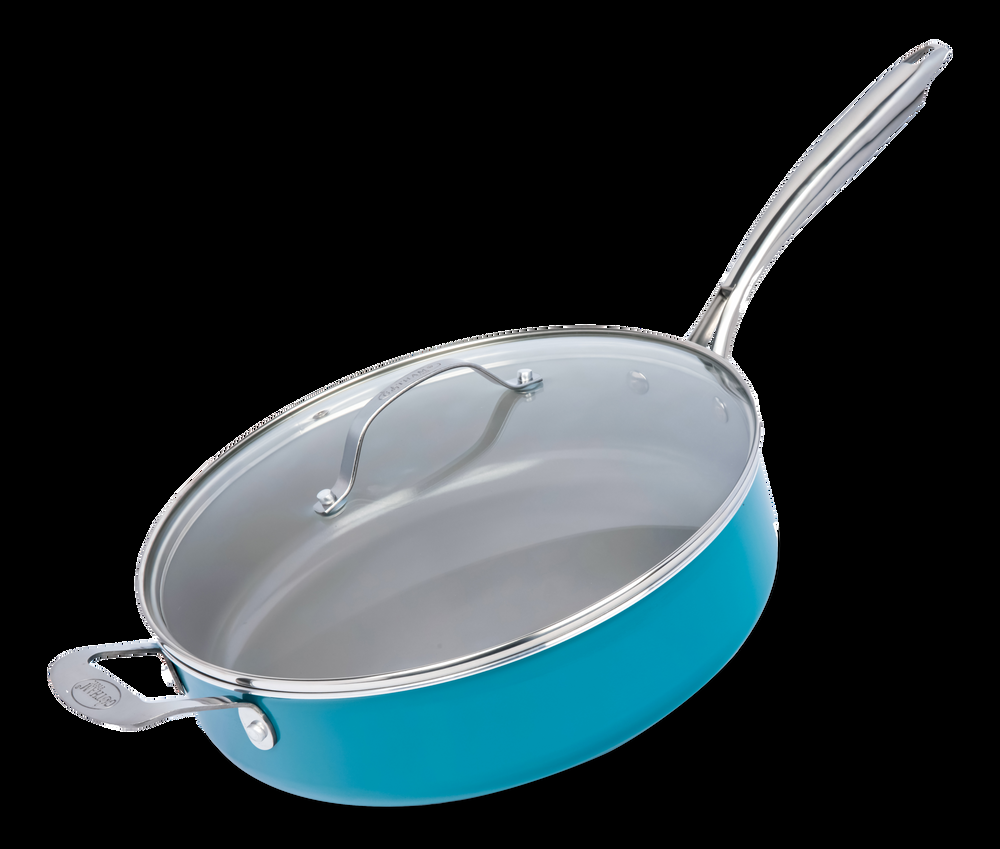 As Seen On TV Gotham Steel Jumbo Cooker, Aqua Blue, 5.5-qt