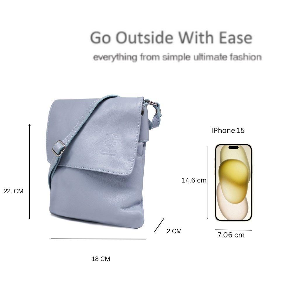 Kitise Small Italian Genuine Leather Crossbody Handbag Stylishy Phone Bag