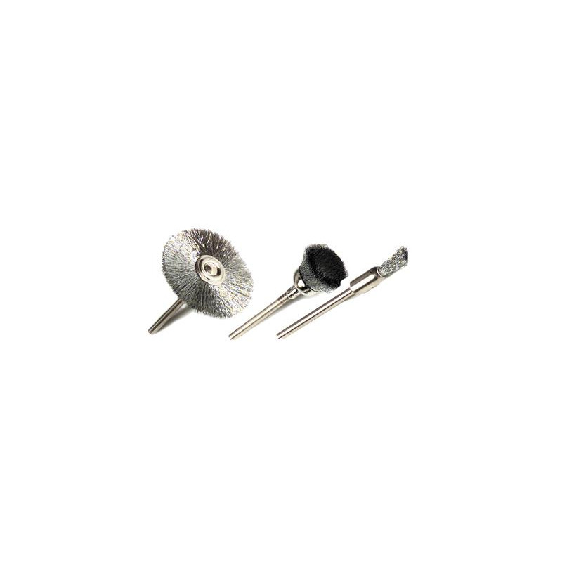 Set de brosse avec fil en acier ondulé ø 5, 10 et 28 mm 3 pièces