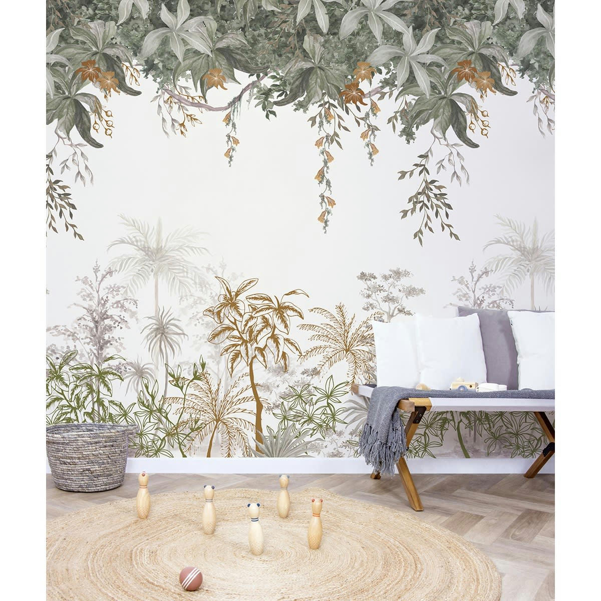 UTAN - Papier peint panoramique indonésienne, marron 2m x 2,48m