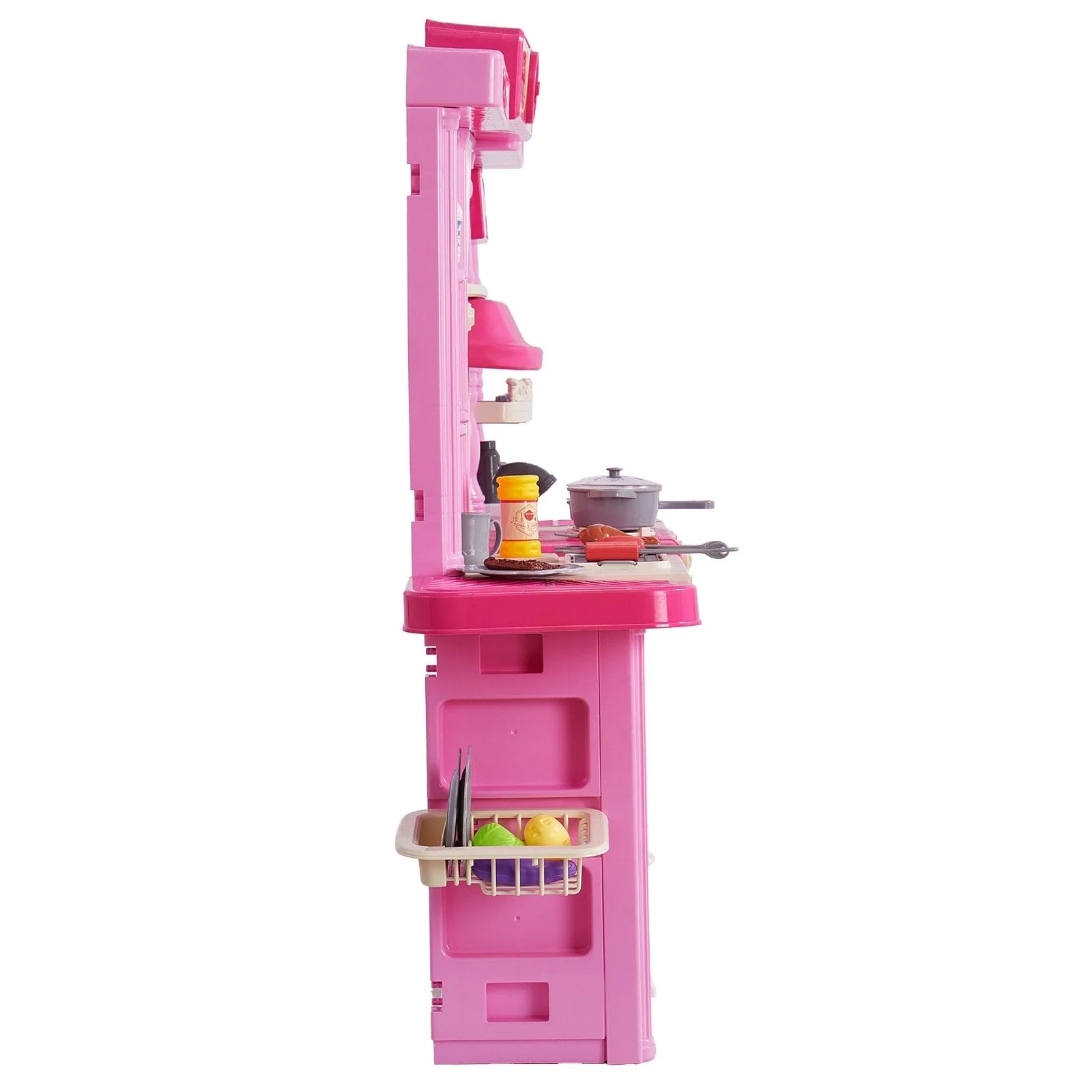 74 Piece 3-in-1 Pink Kids Kitchen Playset Toy Perfect for Group Play - 50 (L) x 11 (W) x 35 (H)
