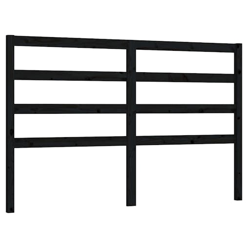 NNEVL Bed Headboard Black 156x4x100 cm Solid Wood Pine