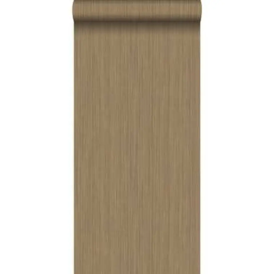 Origin behang - fijne strepen - glanzend koper bruin - 53 cm x 10,05 m