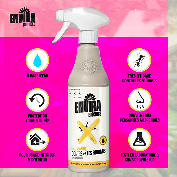 Envira Spray Anti-Fourmis Pack Avantage avec Pulvérisateur à Pression - Protection Rapide et Efficace 3X2L   Pulvérisateur